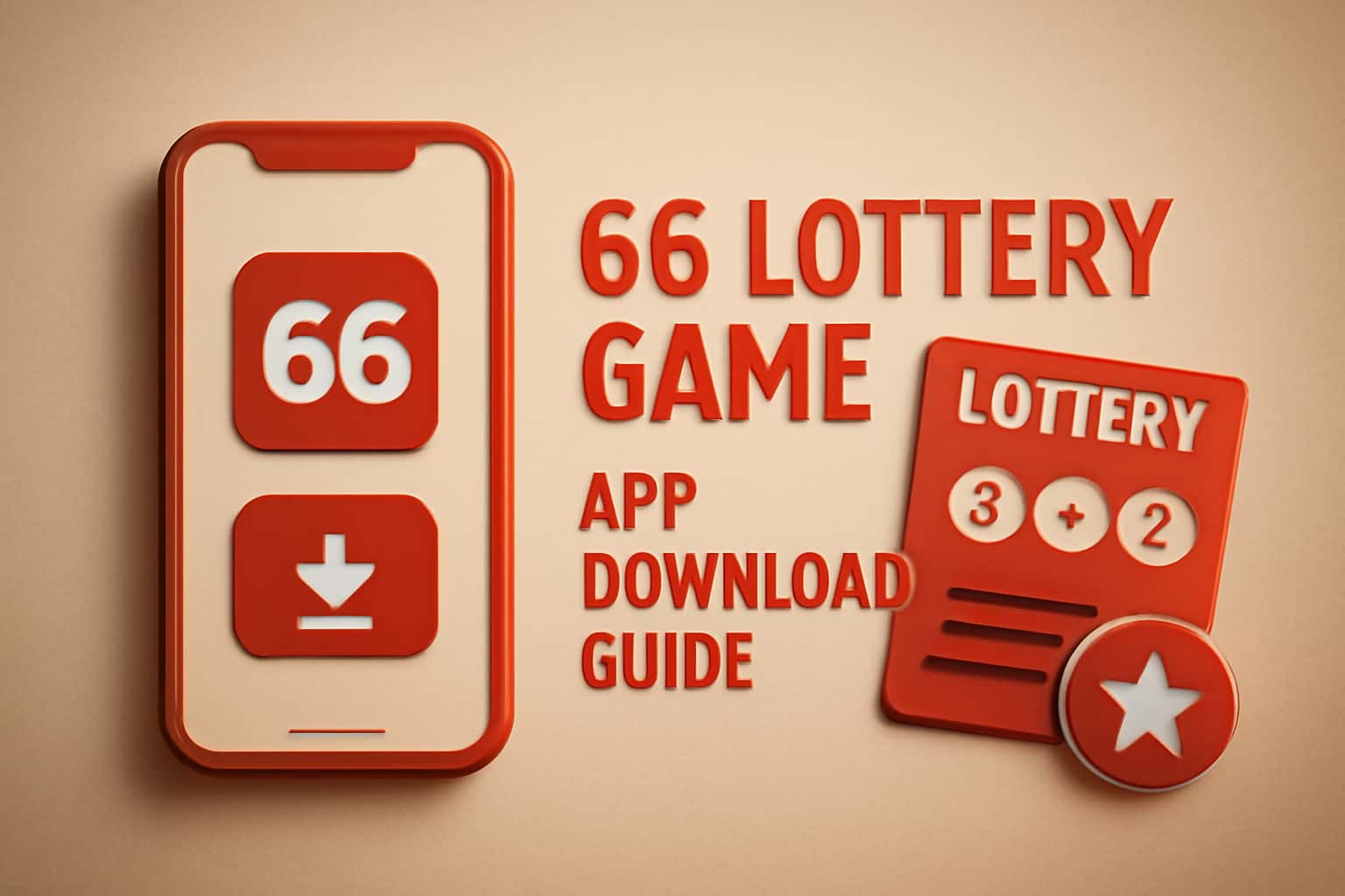An informative visual representation of the 66 Lottery Game App Download Guide featuring the app title.