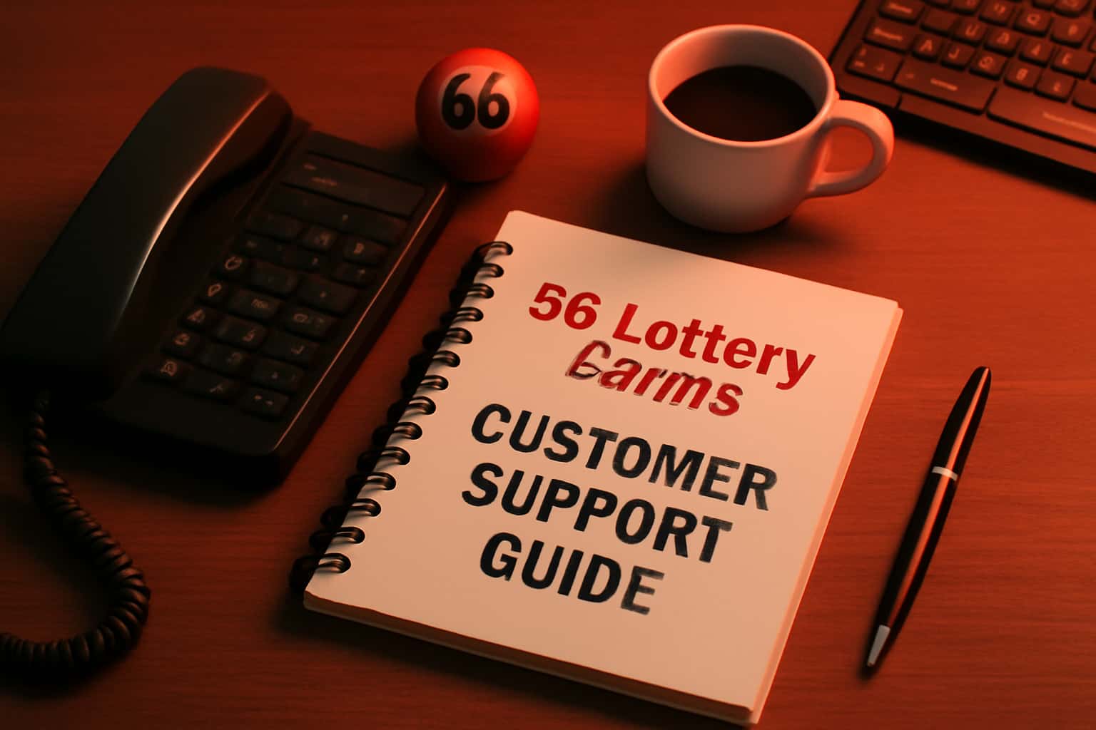 An informative illustration of the 66 Lottery Game Customer Support Guide.