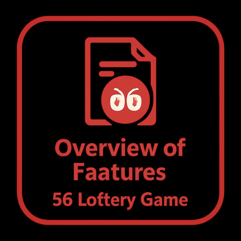 A badge design showcasing the 66 Lottery Game features in a professional style.