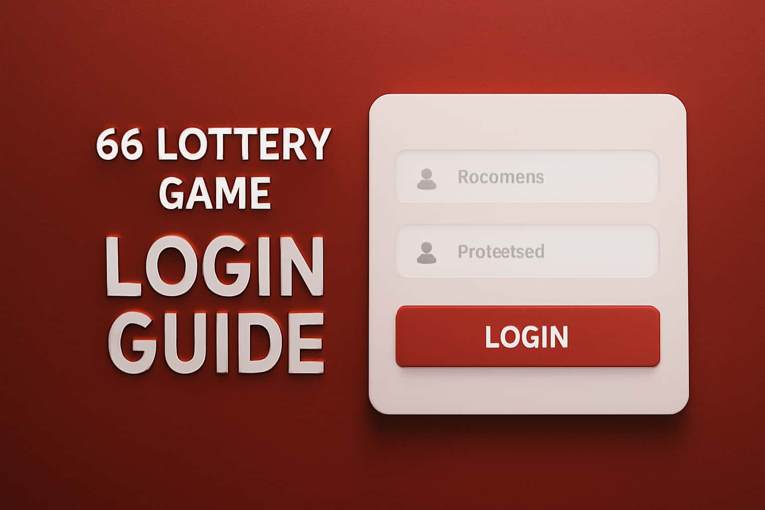 An informational scene showcasing the 66 Lottery Game Login Guide.