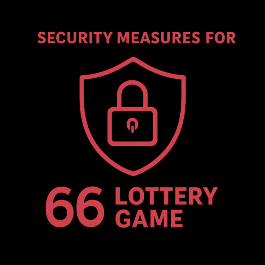 A badge design symbolizing security for the 66 Lottery Game.