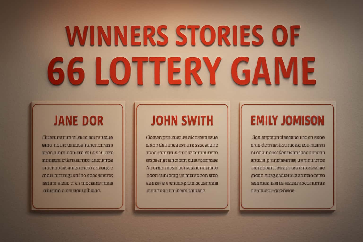 A visual representation of inspiring stories related to the 66 Lottery Game, featuring the title prominently.