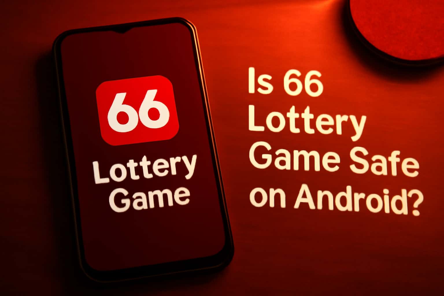 Informational scene illustrating the safety of the 66 Lottery Game on Android.