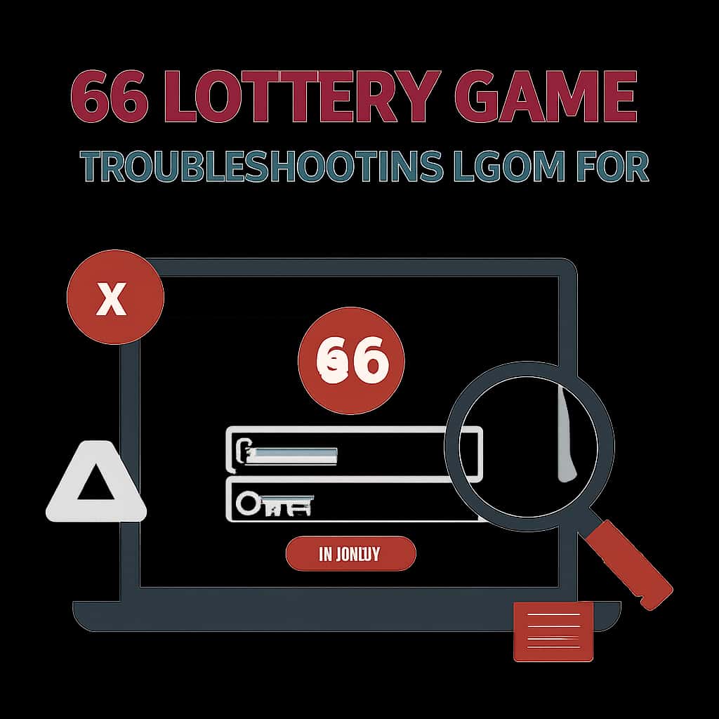 An educational diagram outlining steps to resolve login issues for 66 Lottery Game.