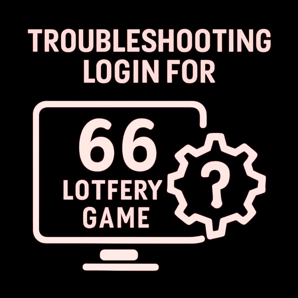 A badge symbolizing login troubleshooting support for 66 Lottery Game.